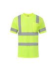 Kiwi Class 3 dual band neon hi vis short sleeve safety shirt, front view