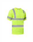 Kiwi Class 3 dual band neon hi vis short sleeve safety shirt, side view