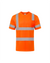 Kiwi Class 3 dual band orange hi vis short sleeve safety shirt, front view