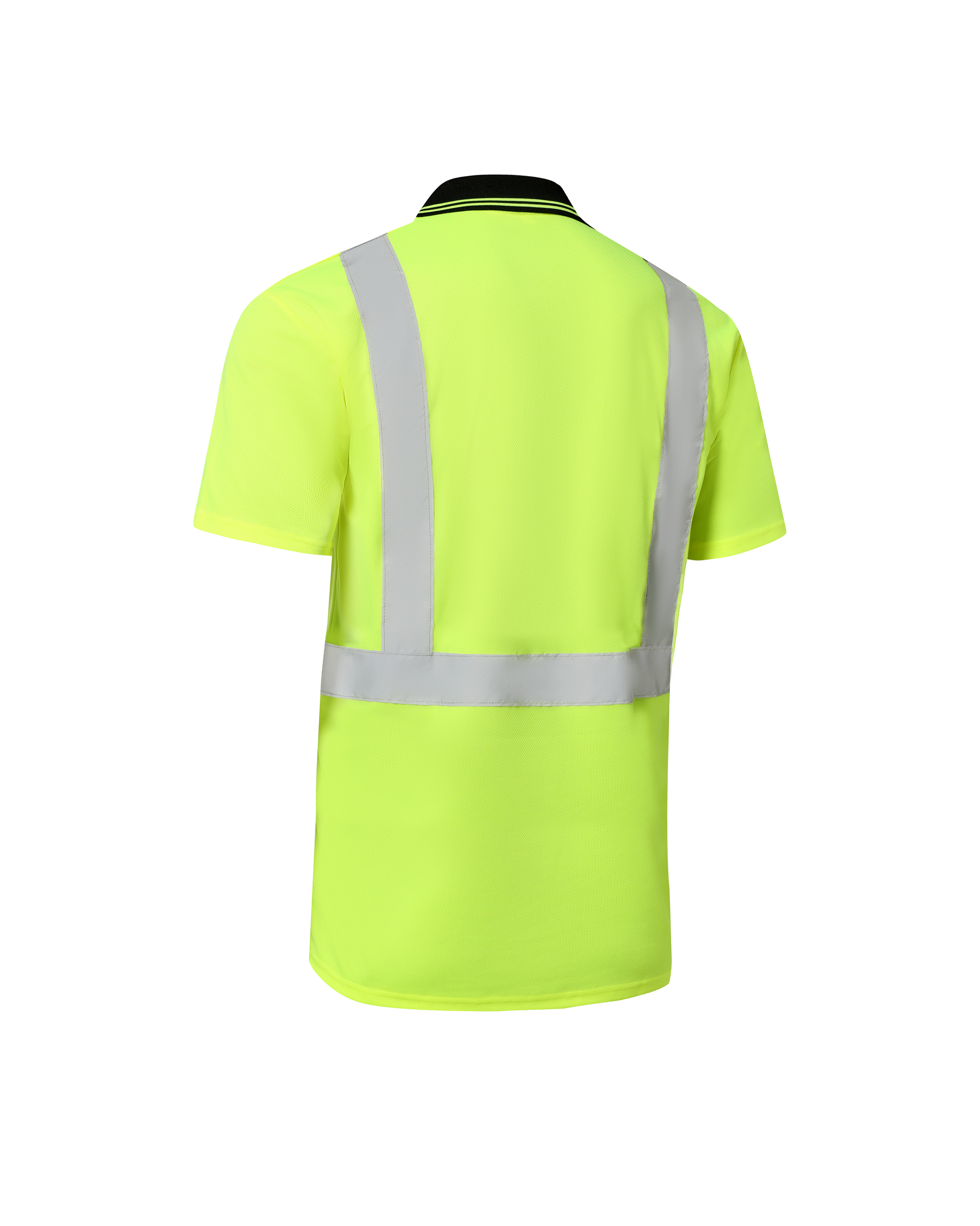 Kiwi Neon Class 2 hi vis safety polo shirt, back view