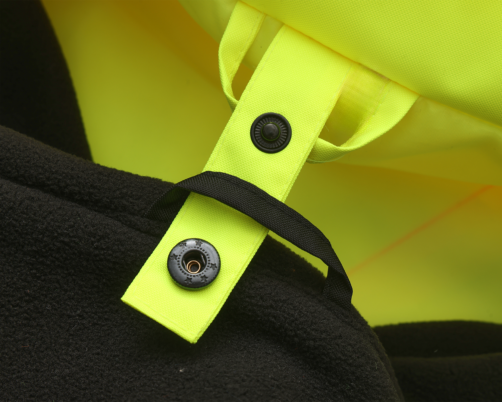 Kiwi High Visibility 3-in-1 Hooded &amp; Fleece Lined ANSI/ISEA 107-2020, Type R, Class 3 Two Tone, Contrast Trimmed Water Resistant Neon Safety Jacket [71500]