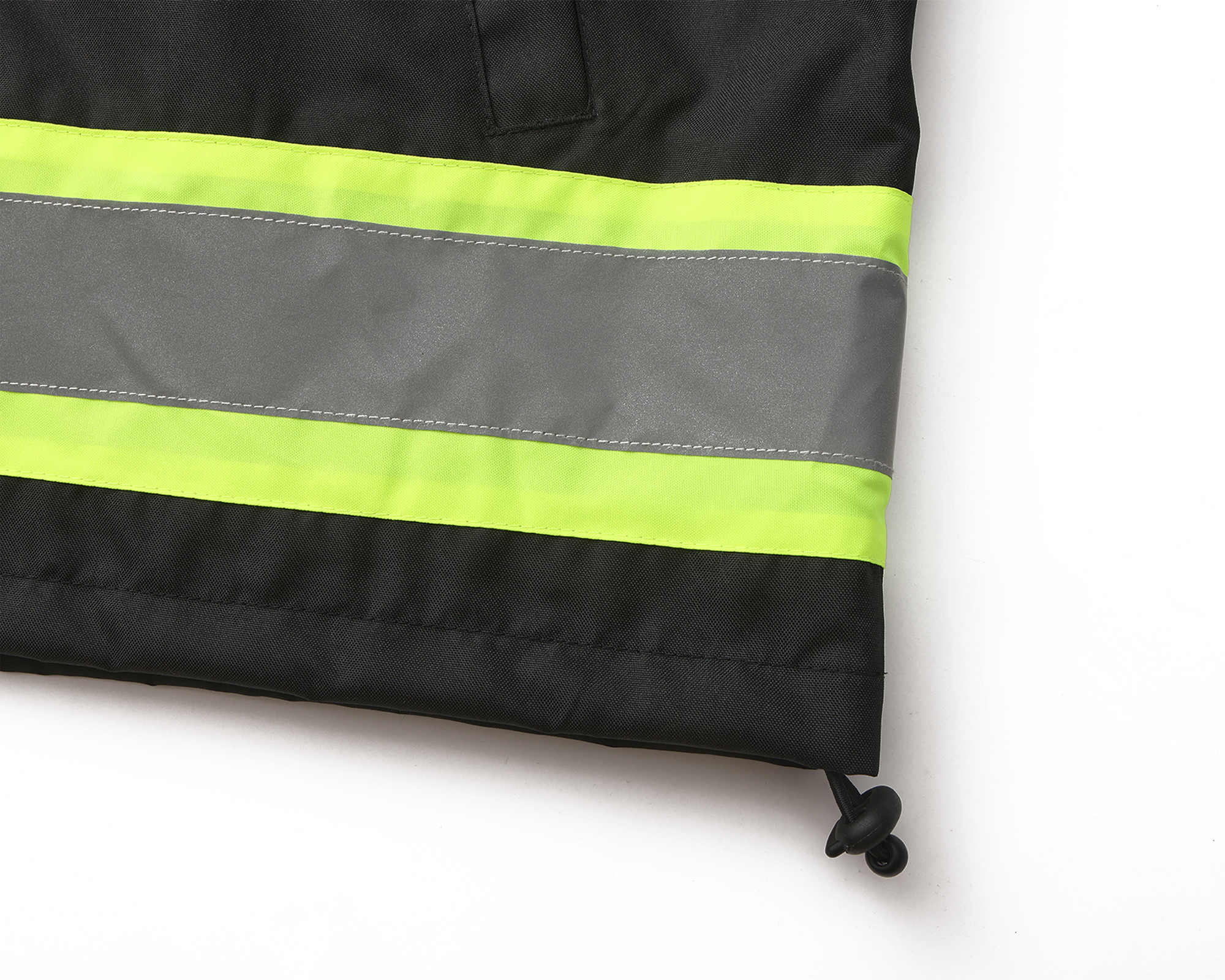 Kiwi High Visibility 3-in-1 Hooded &amp; Fleece Lined ANSI/ISEA 107-2020 Reflector Contrast Trimmed Water Resistant Black Safety Jacket [R71600]