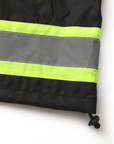 Kiwi High Visibility 3-in-1 Hooded & Fleece Lined ANSI/ISEA 107-2020 Reflector Contrast Trimmed Water Resistant Black Safety Jacket [71600]