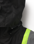 Kiwi High Visibility 3-in-1 Hooded & Fleece Lined ANSI/ISEA 107-2020 Reflector Contrast Trimmed Water Resistant Black Safety Jacket [71600]