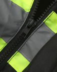 Kiwi High Visibility 3-in-1 Hooded & Fleece Lined ANSI/ISEA 107-2020 Reflector Contrast Trimmed Water Resistant Black Safety Jacket [71600]