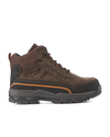 Kiwi Trail Brown steel toe work boots, outside view