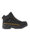 Kiwi Trail Black steel toe work boots, outside view