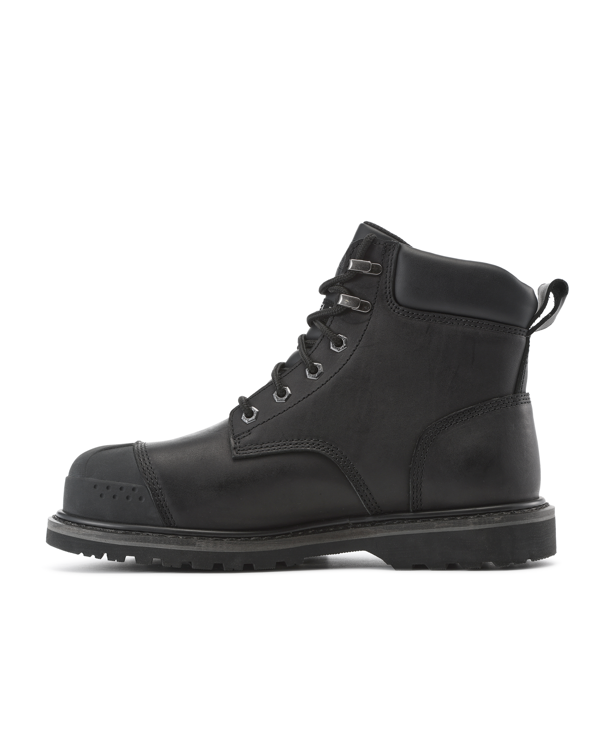 Kiwi Premium Black Action Leather 6" Steel Toe Waterproof Cap-Toe Work Boots [P69004]