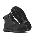 Kiwi Premium Black Action Leather 6" Steel Toe Waterproof Cap-Toe Work Boots [P69004]