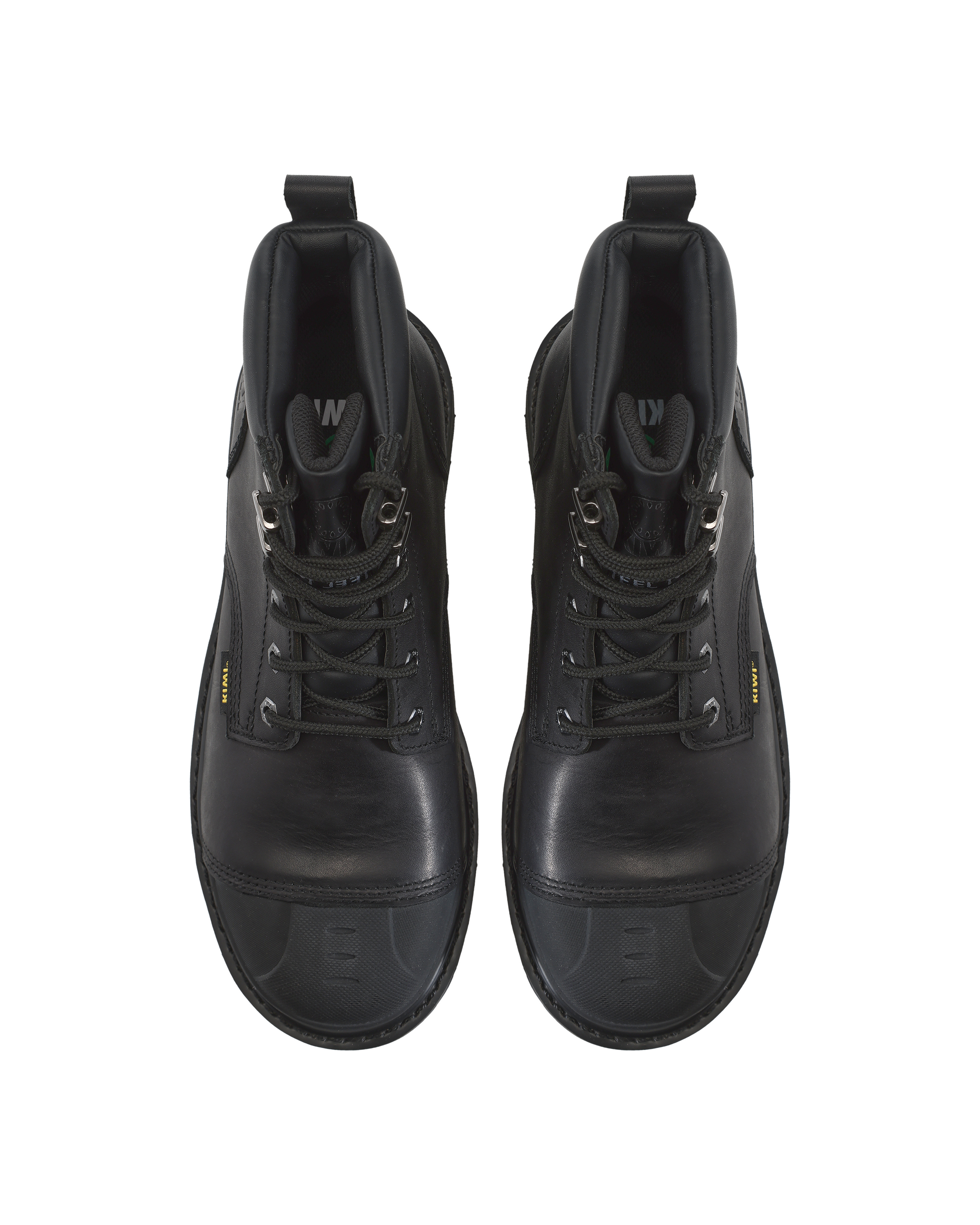 Kiwi Premium Black Action Leather 6" Steel Toe Waterproof Cap-Toe Work Boots [P69004]