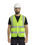 Kiwi Neon Class 2 hi vis dual band safety vest, alternate view
