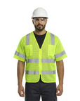 Kiwi Neon Class 3 hi vis dual band short sleeve safety vest, alternate view