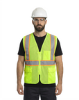 Kiwi High Visibility ANSI/ISEA 107-2020, Type R, Class 2 Contrast Trimmed Neon Safety Vest [R70100]