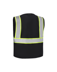 Kiwi High Visibility ANSI/ISEA 107-2020 Reflector Contrast Trimmed Black Safety Vest [R70200]
