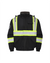 Kiwi Black reflective sherpa lined safety jacket, front view