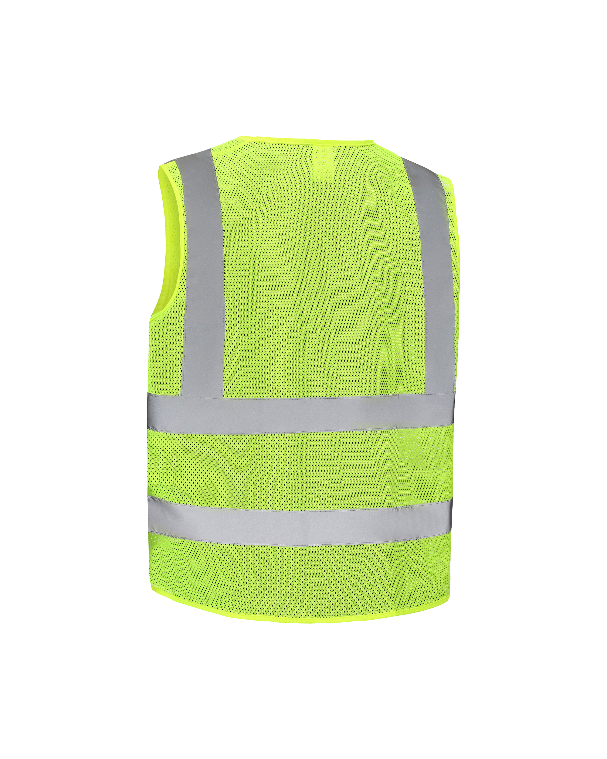 Kiwi Neon Class 2 hi vis dual band safety vest, back view