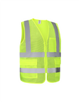 Kiwi Neon Class 2 hi vis dual band safety vest, side view