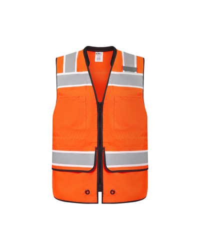 Kiwi Sightline 704 orange Class 2 surveyor safety vest, front view