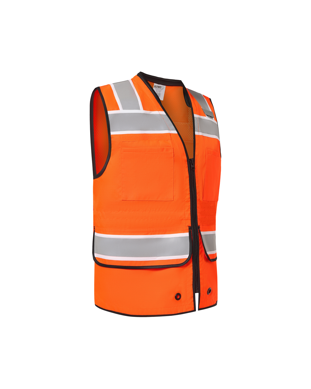 Kiwi Sightline 704 orange Class 2 surveyor safety vest, side view