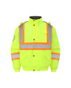 Kiwi Neon Class 3 hi vis sherpa lined safety jacket, front view