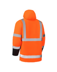 Kiwi High Visibility Hooded & Quilt Lined ANSI/ISEA 107-2020, Type R, Class 3 Two Tone Water Resistant Orange Safety Jacket [71400]