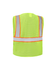 Kiwi High Visibility ANSI/ISEA 107-2020, Type R, Class 2 Contrast Trimmed Neon Safety Vest [R70100]