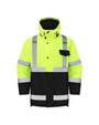 Kiwi Neon Class 3 hi vis quilt lined safety jacket, front view