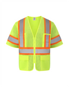 Kiwi Neon Class 3 hi vis short sleeve safety vest with contrast trim, front view