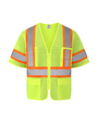 Kiwi Neon Class 3 hi vis short sleeve safety vest with contrast trim, front view