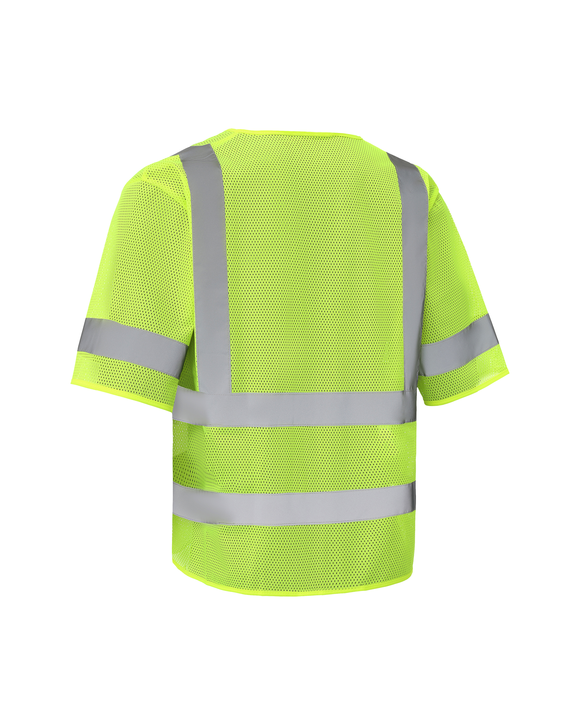 Kiwi Neon Class 3 hi vis dual band short sleeve safety vest, back view