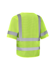 Kiwi Neon Class 3 hi vis dual band short sleeve safety vest, back view