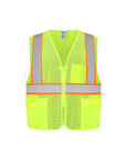 Kiwi High Visibility ANSI/ISEA 107-2020, Type R, Class 2 Contrast Trimmed Neon Safety Vest [70100]