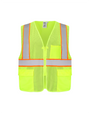 Kiwi Neon Class 2 hi vis safety vest with contrast trim, front view