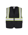 Kiwi High Visibility ANSI/ISEA 107-2020 Reflector Contrast Trimmed Black Safety Vest [R70200]